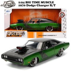JADATOYS 1:24 BTM 1970 Dodge Charger R/T ミニカー Black / Green