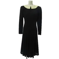美品♡ クリスチャンディオール ワンピース ウール ロング丈 黒 切替 中古・古着通販】Christian Dior (クリスチャン ディオール