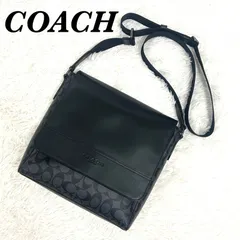【美品】【COACH】メンズ　ショルダーバッグ　ブラック　シグネチャー