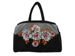 フェイラー FEILER ボストンバッグ ハンドバッグ ブラック 黒 花柄 薔薇 パイル地 シュニール織 かばん 鞄