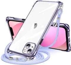 【新着商品】肩掛け 斜めかけ 縄掛けケース カバー 透明 アイフォン13mini TPU 薄型 スマホケース 軽量 耐衝撃 用 紐付き 用 斜めがけ 織りストラップ付き iphone13mini ネックストラップ ショルダー ショルダー ケース ケース 縦/横