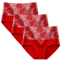 [Raefill] ショ?ツ レディース 綿100 あかい 3枚 セット XXL