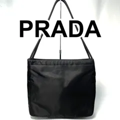 【美品】プラダ　PRADA　ショルダーバッグ　ナイロン　三角ロゴプレート　ブラック　現状品