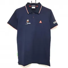 【超美品】ルコックゴルフ×Laundry 半袖ポロシャツ ネイビー×レッド 襟・袖口ライン メンズ M ゴルフウェア le coq sportif