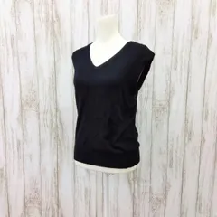 【AZUL】アズール　ノースリーブトップス　カットソー　キレイめ　Vネック　Lサイズ　ブラック