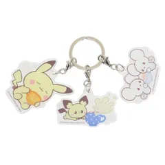 【メール便】ポケットモンスター キーリング 3連アクリルキーホルダー ポケピース ウインターシリーズ ピカチュウ ピチュー＆マホミル ワッカネズミ ポケモン マリモクラフト 3チャーム アクキー キャラクター グッズ 