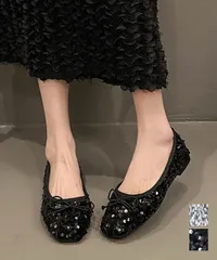パンプス キラキラ バレエシューズ