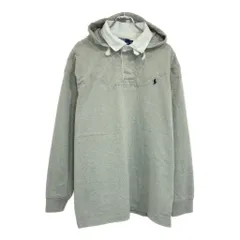 Polo by Ralph Lauren ポロ ラルフローレン フーデッド ラガーシャツ 大きいサイズ グレー(メンズ XXL)中古 古着 V0898