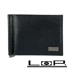 ■新同■　フェラガモ 二つ折り マネークリップ 財布 レザー ブラック 箱 【332753】8のサムネイル
