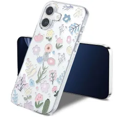 【新着商品】透明感が長持ち(クリア) 手触り良い カバー ケース ケース 保護 TPU 防指紋 超薄型 落下防止 衝撃防止 超軽量 小さな新鮮でかわいいファッションフラワーカラー シリコン ソフト クリア 16 iPhone 2024年新型】For 【BARD