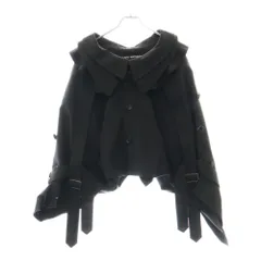 JUNYA WATANABE COMME des GARCONS (ジュンヤワタナベ コムデギャルソン) ダブルカラー ベルト付き変形ジャケット レディース ブラック JE-J028のサムネイル