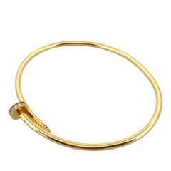 【鑑定済み】正規品 カルティエ Cartier B6066117 ジュストアンクルSM  バングル  Au750 YG #18 ダイヤモンド  K18YG