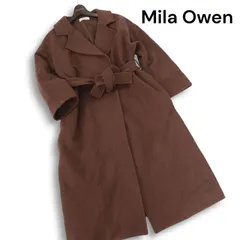 Mila Owen ミラオーウェン 秋冬★ ベルテッド ウール ロング チェスター コート Sz.F レディース