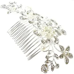 Banane D'or パール 髪飾り ヘアコーム Aタイプ( シルバー)