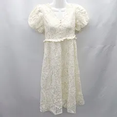 ◇ ⊂◎●未使用● Dazy デイジー レース 花柄 半袖 ミディアム丈 ワンピース サイズ ベージュ系 レディース E  【1412260023467】