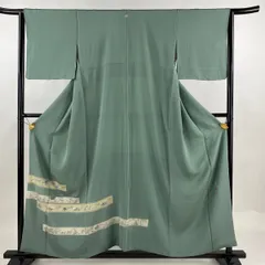 松尾光琳 縮緬 裄67 色味の良い 色無地 一つ紋 正絹 AK-4230