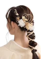 【人気商品】[Lomeri] ロメリ 【11色展開】 髪飾り ロープアレンジ ドライフラワー 髪飾り K