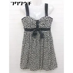 ◇ Peyton Place ペイトンプレイス 花柄 ノースリーブ ミニ ワンピース サイズM ブラック系 レディース 【中古】 【1105270001463】