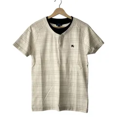 Burberry Blue Label(バーバリーブルーレーベル) 半袖カットソー サイズS レディース美品  - 白×ライトパープル×黒 チェック柄