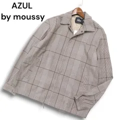 【新品 未使用】 AZUL by moussy アズール マウジー 通年★ グレンチェック コーチ ジャケット Sz.M メンズ グレー