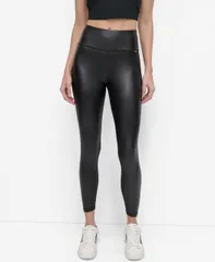 【送料無料】 ダナ キャラン ニューヨーク レディース レギンス ボトムス Women's Faux Leather High Waist 7/8 Legging Pants Black