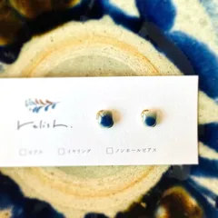 【再販】小ぶり 海色 陶器 金継ぎ ピアス イヤリング ノンホールピアス ブルー 青 瑠璃 小さい シンプル ゴールド 金 スクエア グリーン 緑 極小 ギフト 贈り物 プレゼント 母の日 誕生日