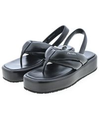 大人気】PRADA トングサンダル 三角ロゴ トライアングルプレート 本革
