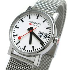 モンディーン エヴォ SBB CFF FFS レディース スイス国鉄 30mm 白文字盤 30305 MONDAINE クォーツ 婦人 稼動品