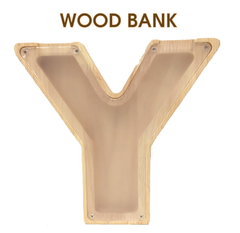 WOOD BANK イニシャル『Y』【木製バンク】【イニシャル】/貯金箱/インテリア(ギフトにも最適)