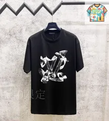 【今日特価】Louis Vuitton LV Bird & Dove Sketch Print T-Shirt-1