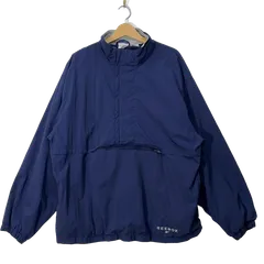 90's vintage 90年代 ヴィンテージ Reebok リーボック ナイロンプルオーバー ジャケット ライトアウター ワンポイント刺繡 オーバーサイズ ビッグシルエット タイワン製 Lサイズ ネイビー