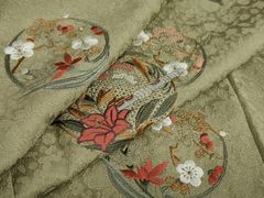 平和屋本店□極上 本加賀友禅作家 魚津誠 訪問着 枝花文 黒地 ほていや