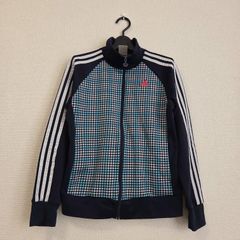 adidas ジャージ 上下セット ドット柄 ネイビー ピンク - メルカリ