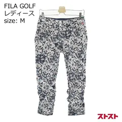 FILA GOLF フィラゴルフ ギャザーパンツ 総柄 ネイビー系 M [240001830025]