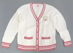 【中古】アウターウェア さとみ(すとろべりーぷりんす) すとろべりースクールカーディガン ホワイト×ピンク フリーサイズ 「すとぷり ARENA TOUR 2023 “Here We Go!!” 後半戦!!」