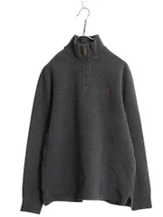 【お得なクーポン配布中!】 ポロ ラルフローレン ハーフジップ コットン ニット メンズ M 古着 ハイネック リブ編み セーター スウェット プルオーバー カットソー 灰
