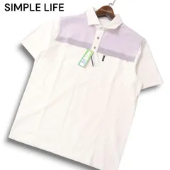 【新品 未使用】 SIMPLE LIFE シンプルライフ レナウン 春夏 切替★ 吸汗速乾 半袖 鹿の子 ポロシャツ Sz.M　メンズ 白