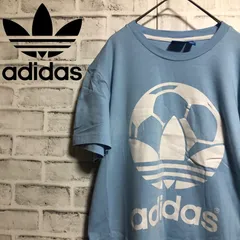 美品⭐️00s adidas サッカートレファイルロゴ Tシャツ M vintage ブルー