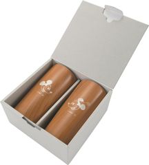 Style:ミッキー & ミニー 400ml 木目 ヤクセル 木目 真空タンブラーセット MB (ミッキー&ミニー) 440ml