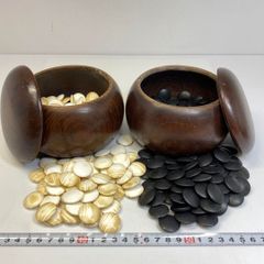 本蛤碁石 那智黒石 囲碁石セット 碁笥付き - メルカリ