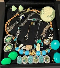 遺品整理 生前整理 アクセサリーまとめ売り ネックレス  イヤリング ブレスレット  ネクタイピン  ブローチ  シルバー  天然石  NA25G(T)58