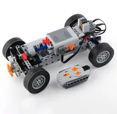 【新品・未開封】LEGO レゴ テクニック パワーファンクション 互換 モーター ラジコンセット 4WD 車両キット カスタム可能 組み立て式 高品質 互換パーツ付き 走行可能 プレゼントにも最適　バッテリー・タイヤ・モーター・レシーバー・リモコン・説明書付きのサムネイル