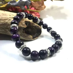 パワーストーン ブレスレット パープルタイガーアイ (シルバー) 8mm レディース  ●