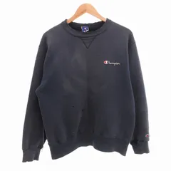 チャンピオン CHAMPION 90s ヴィンテージ 青タグ トレーナー スウエット ロゴ 刺繍 ガゼット 前V USA製 長袖 XL 紺 ネイビー /VU◆ 1222