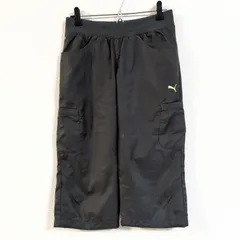 (^w^)b PUMA プーマ ジョガー パンツ トレーニング 運動 ジム 刺繍 ロゴ メッシュ ウエストゴム 多機能 ラクチン 軽量 着回し ラフ 通気性 レディース 古着 ダーク グレー サイズM