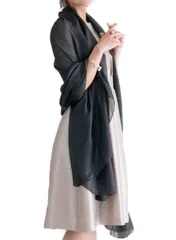 [アウニイ] 大判 パシュミナタッチ パーティー ストール ショール マフラー 結婚式 レディース パーティ エスニック シトラス お呼ばれ 冬 マタニティ ポンチョ ボーダー マフラー ラメ 花柄 プリント リネン 大人 スパンコー [ブラック / 069]