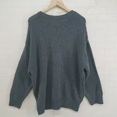 ◇ classicalelf クラシカルエルフ 前後2way ニット 長袖 カーディガン サイズL ブルー グレー系 レディース E  【1305010008015】