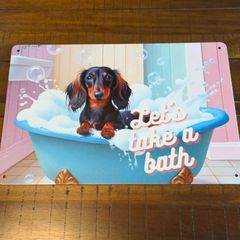 犬 ダックス ブリキ看板 e 24