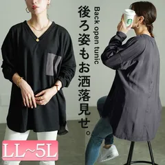 大きいサイズ レディース バックボタン異素材切り替えプルオーバー　fem-530　サイズ LL-3L 4L-5L