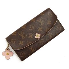 ルイ ヴィトン ポルトフォイユ エミリー  二つ折り財布 モノグラム ブラウン ホットピンク 茶 ゴールド金具 M64202 LOUIS VUITTON（中古）